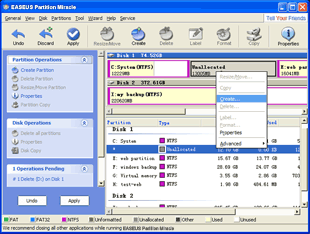 EASEUS Partition Master: Create Partition