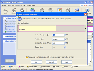 EASEUS Partition Master: Move Partition