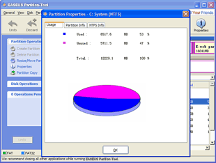 EASEUS Partition tool: View Partition Properties